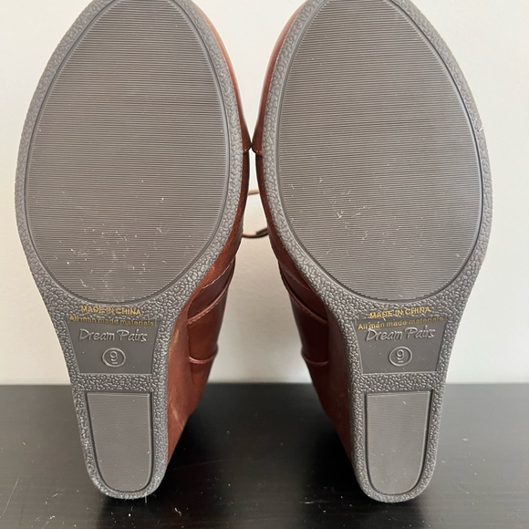 Brown Wedge Ankle Booties size 9 - Picture 4 of 5